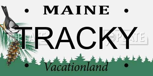 TRACKY Maine License Plate
