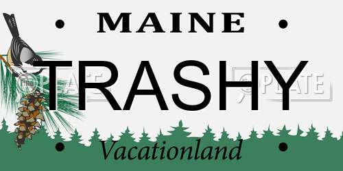 TRASHY Maine License Plate