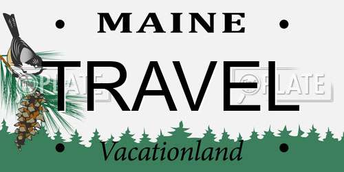 TRAVEL Maine License Plate