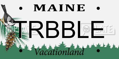 TRBBLE Maine License Plate