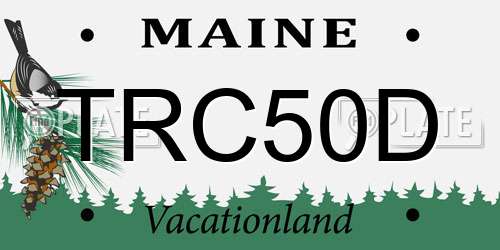 TRC50D Maine License Plate