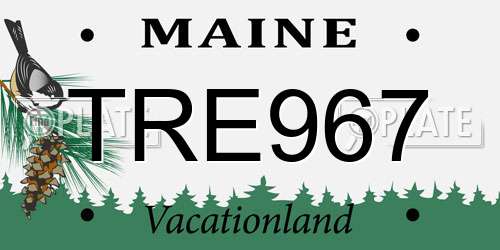 TRE967 Maine License Plate