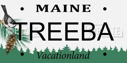 TREEBA Maine License Plate