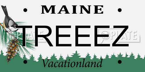 TREEEZ Maine License Plate