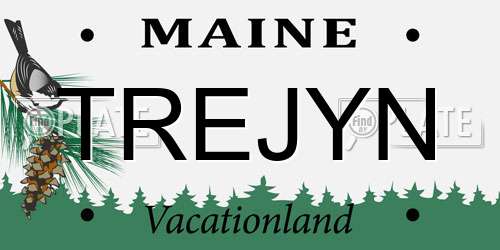 TREJYN Maine License Plate