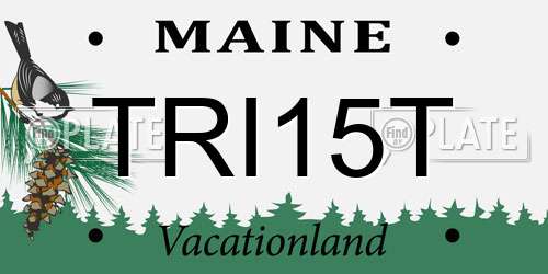 TRI15T Maine License Plate