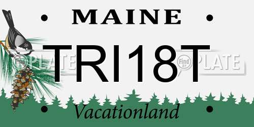 TRI18T Maine License Plate
