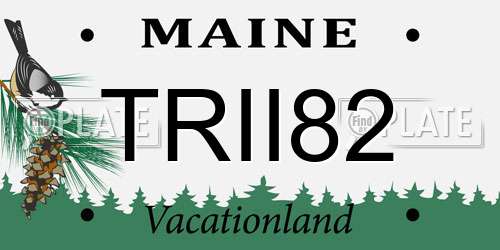 TRII82 Maine License Plate