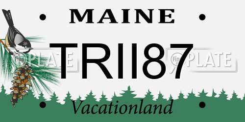 TRII87 Maine License Plate