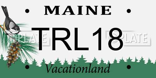 TRL18 Maine License Plate