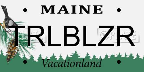 TRLBLZR Maine License Plate