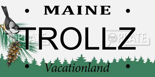 TROLLZ Maine License Plate