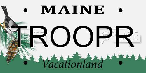 TROOPR Maine License Plate