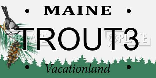 TROUT3 Maine License Plate