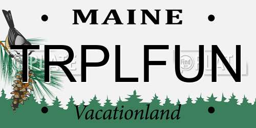 TRPLFUN Maine License Plate