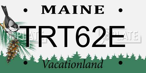 TRT62E Maine License Plate