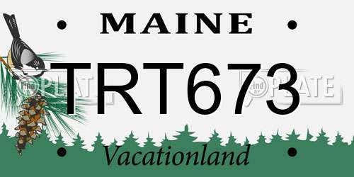 TRT673 Maine License Plate