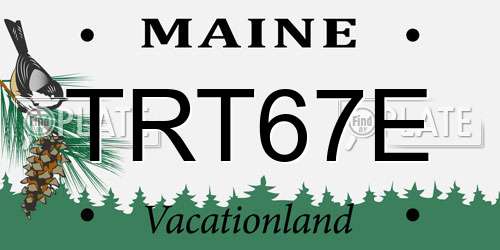 TRT67E Maine License Plate