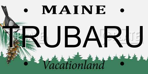 TRUBARU Maine License Plate