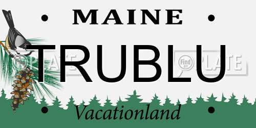 TRUBLU Maine License Plate