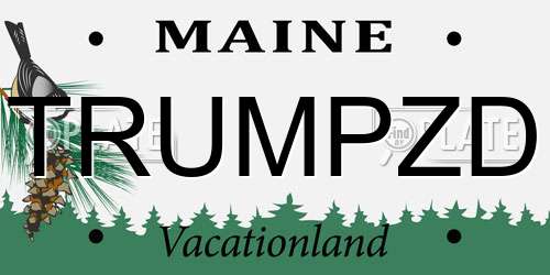 TRUMPZD Maine License Plate