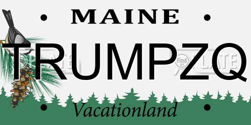 TRUMPZQ Maine License Plate