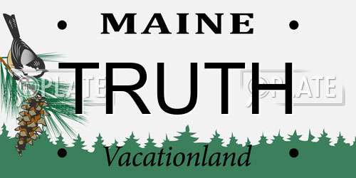 TRUTH Maine License Plate