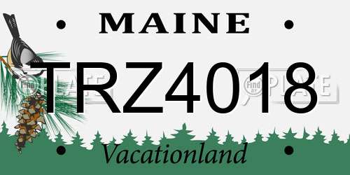 TRZ4018 Maine License Plate