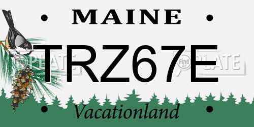 TRZ67E Maine License Plate