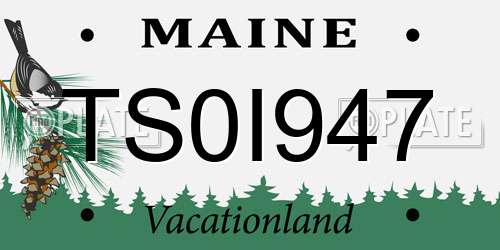 TS0I947 Maine License Plate
