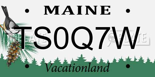 TS0Q7W Maine License Plate