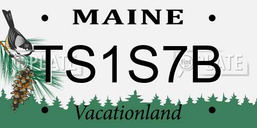 TS1S7B Maine License Plate