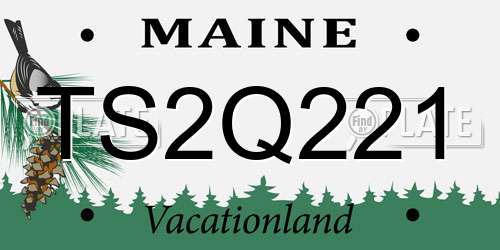 TS2Q221 Maine License Plate