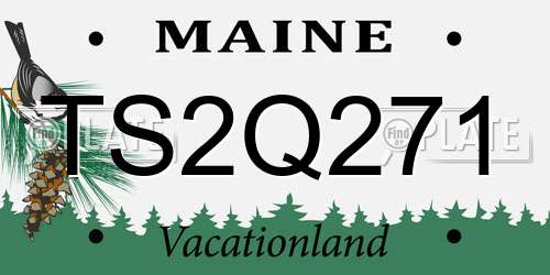 TS2Q271 Maine License Plate