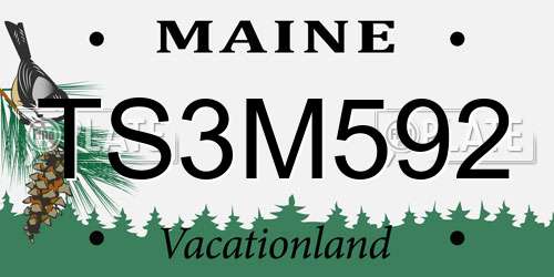 TS3M592 Maine License Plate