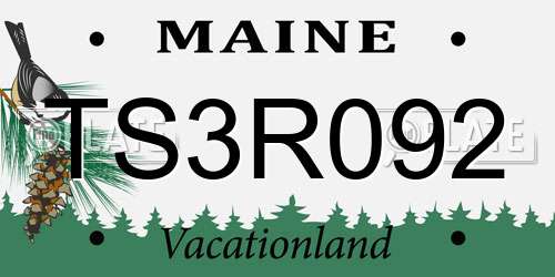 TS3R092 Maine License Plate