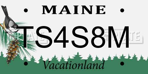 TS4S8M Maine License Plate