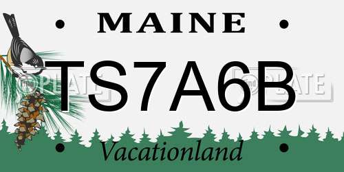 TS7A6B Maine License Plate
