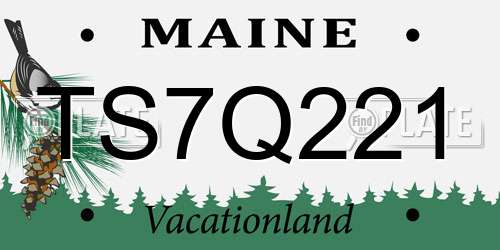 TS7Q221 Maine License Plate