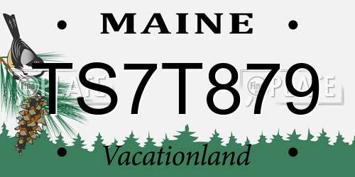 TS7T879 Maine License Plate