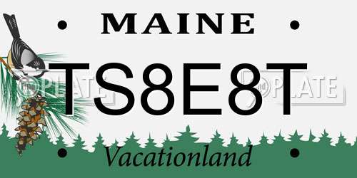 TS8E8T Maine License Plate