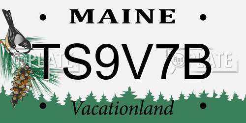 TS9V7B Maine License Plate