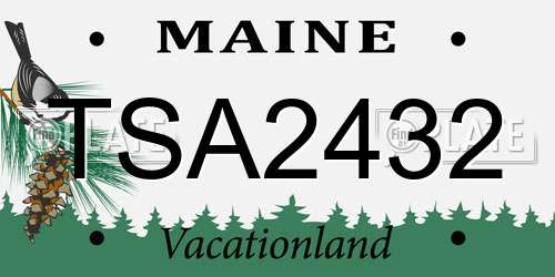 TSA2432 Maine License Plate
