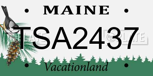 TSA2437 Maine License Plate