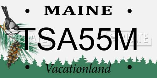 TSA55M Maine License Plate