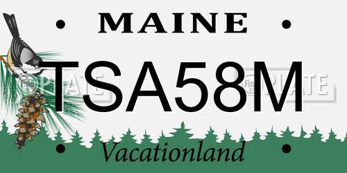 TSA58M Maine License Plate