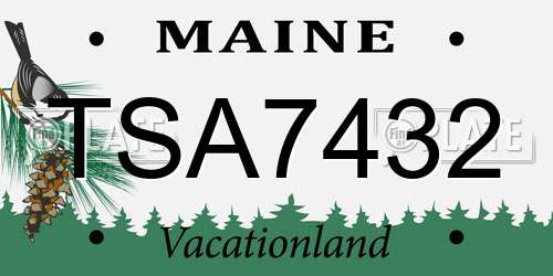 TSA7432 Maine License Plate