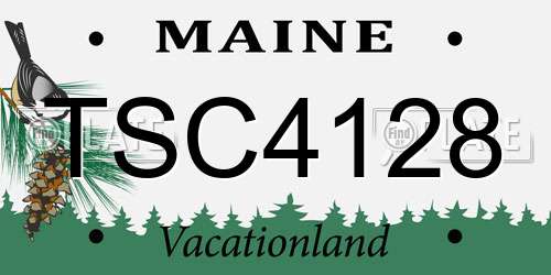 TSC4128 Maine License Plate