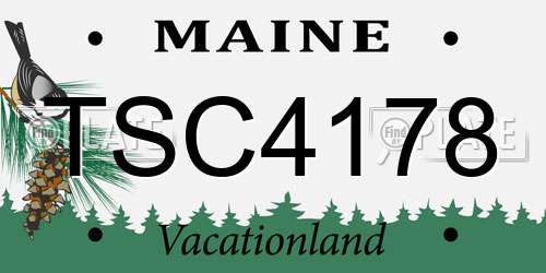 TSC4178 Maine License Plate