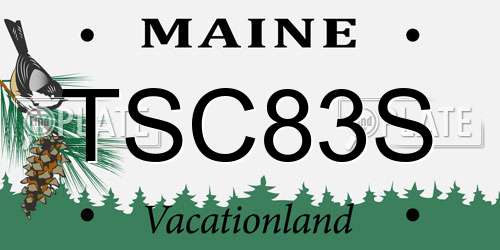 TSC83S Maine License Plate